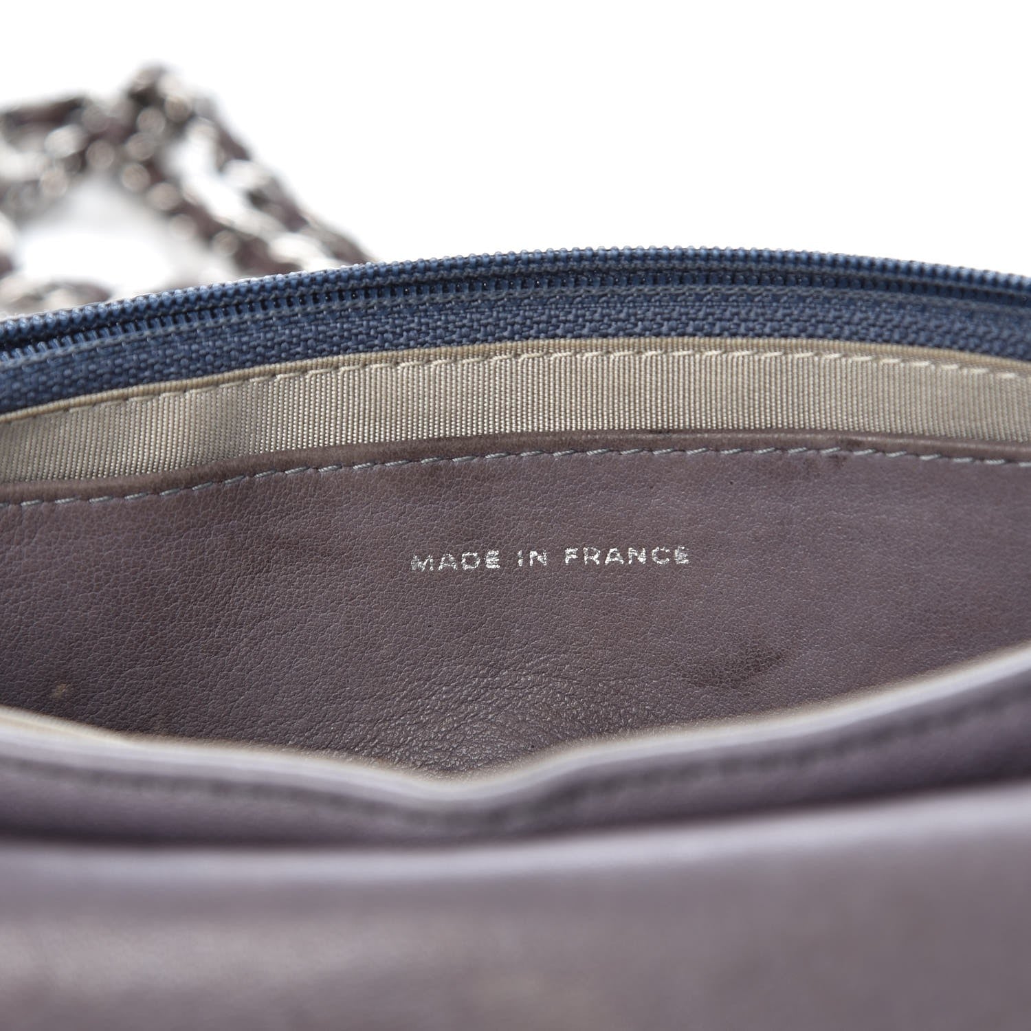 Chanel Lambskin Half Moon Wallet on Chain WOC Light Grey 7 of 11