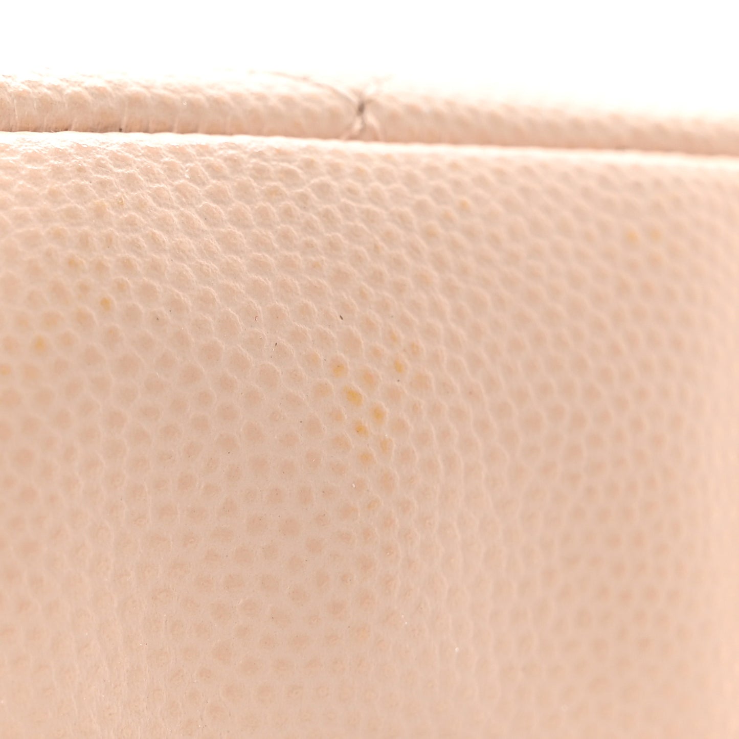 Caviar Quilted Small Curvy Pouch Cosmetic Case Light Beige