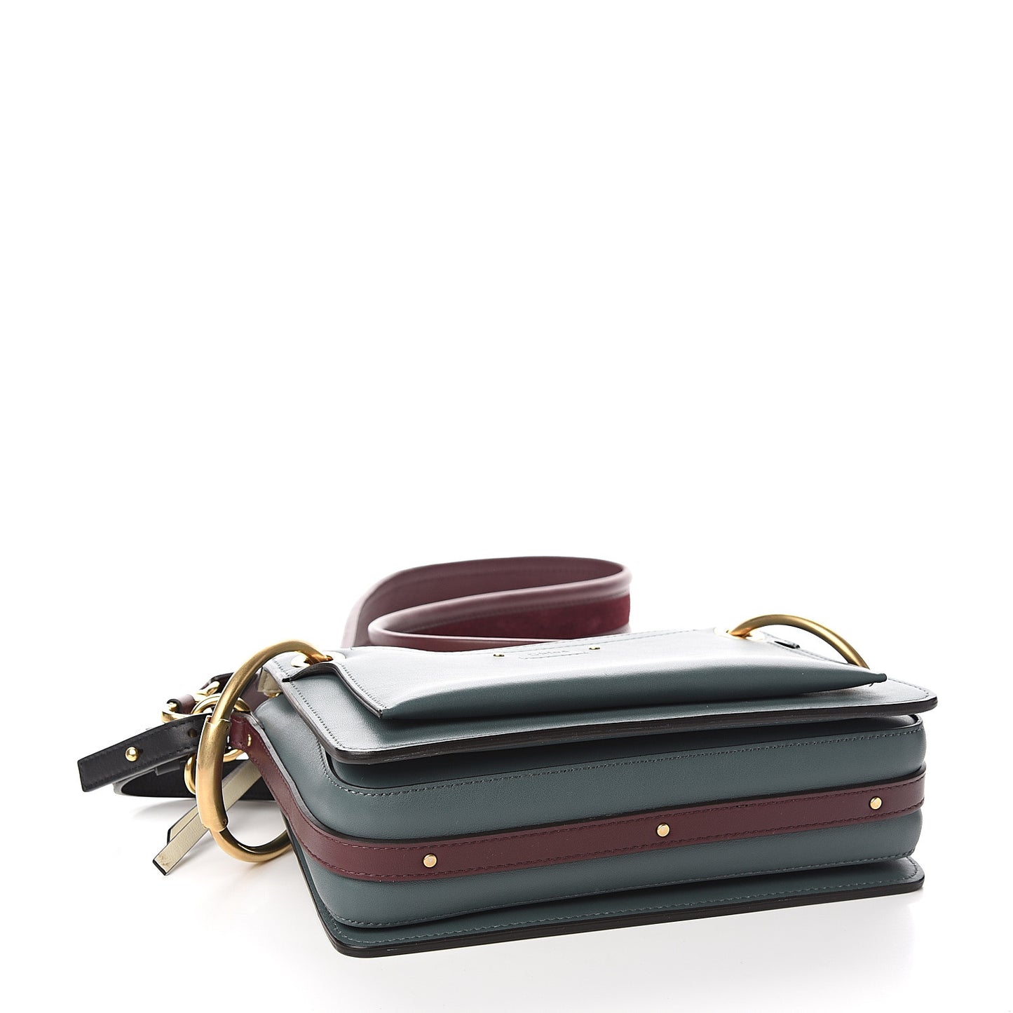 Calfskin Small Roy Tri-Color Bag Blue