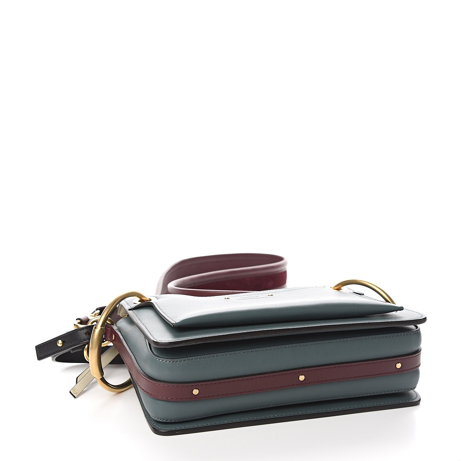 Chloe Calfskin Small Roy Tri-Color Bag Blue 3 of 8
