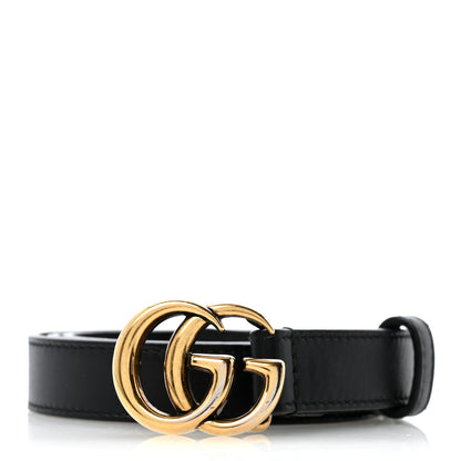 Gucci Calfskin Double G 20mm Belt 80 32 Black 1 of 7
