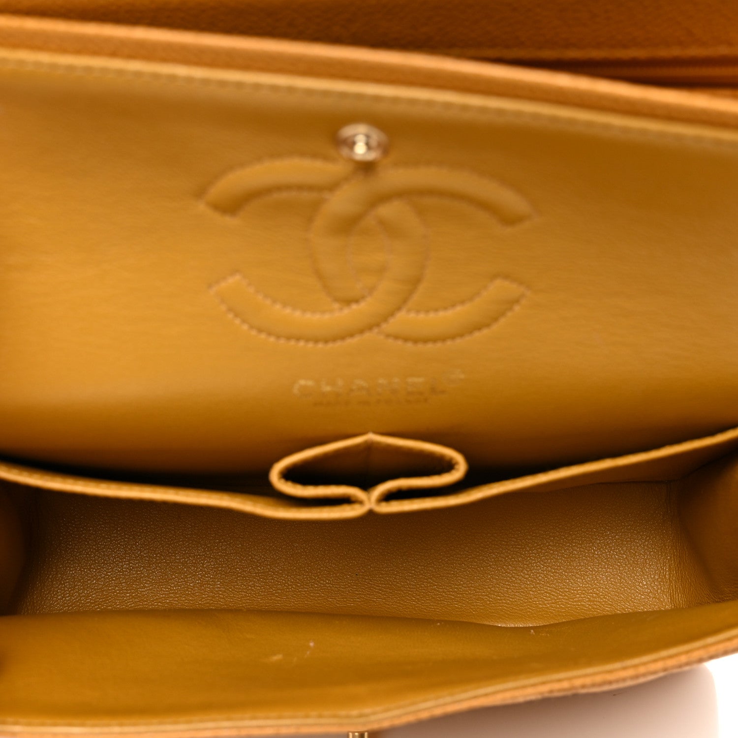 Chanel Caviar Quilted Small Double Flap Yellow 6 of 12