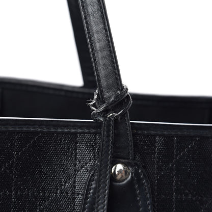 Christian Dior Coated Canvas Cannage Large Panarea Shopping Tote Black 12 of 17