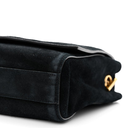 Saint Laurent Smooth Calfskin Suede Medium Reversible Monogram Kate Satchel Black 11 of 18