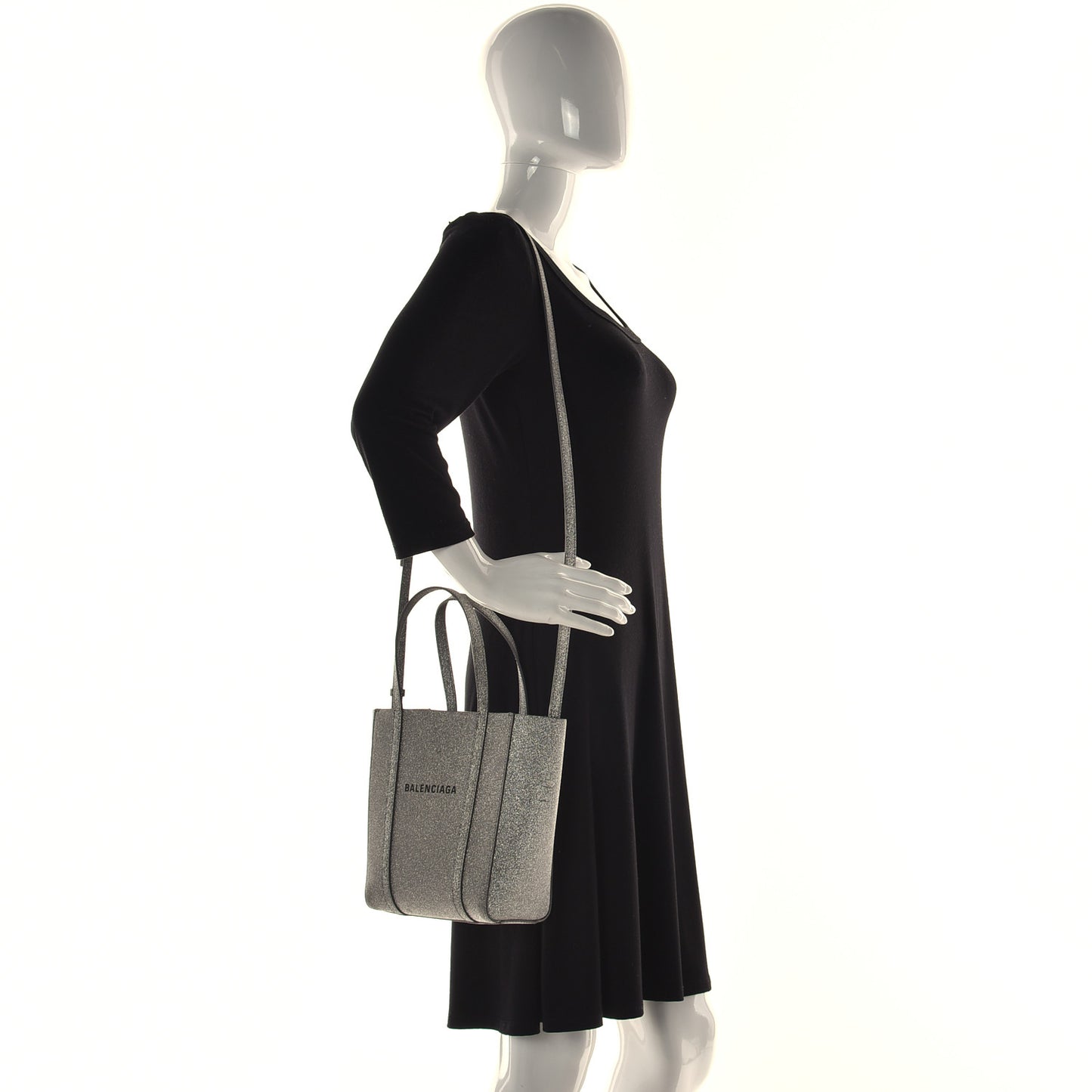 Glitter Calfskin XXS Everyday Tote Silver