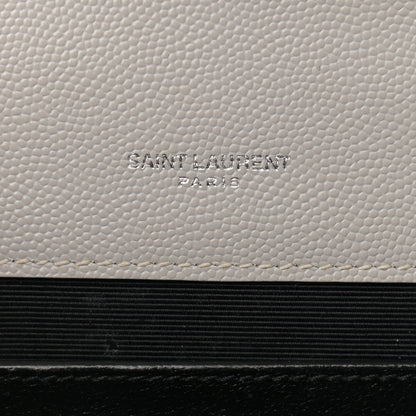 Saint Laurent Grain De Poudre Textured Mixed Matelasse Medium Triquilt Monogram Satchel Granite 7 of 18