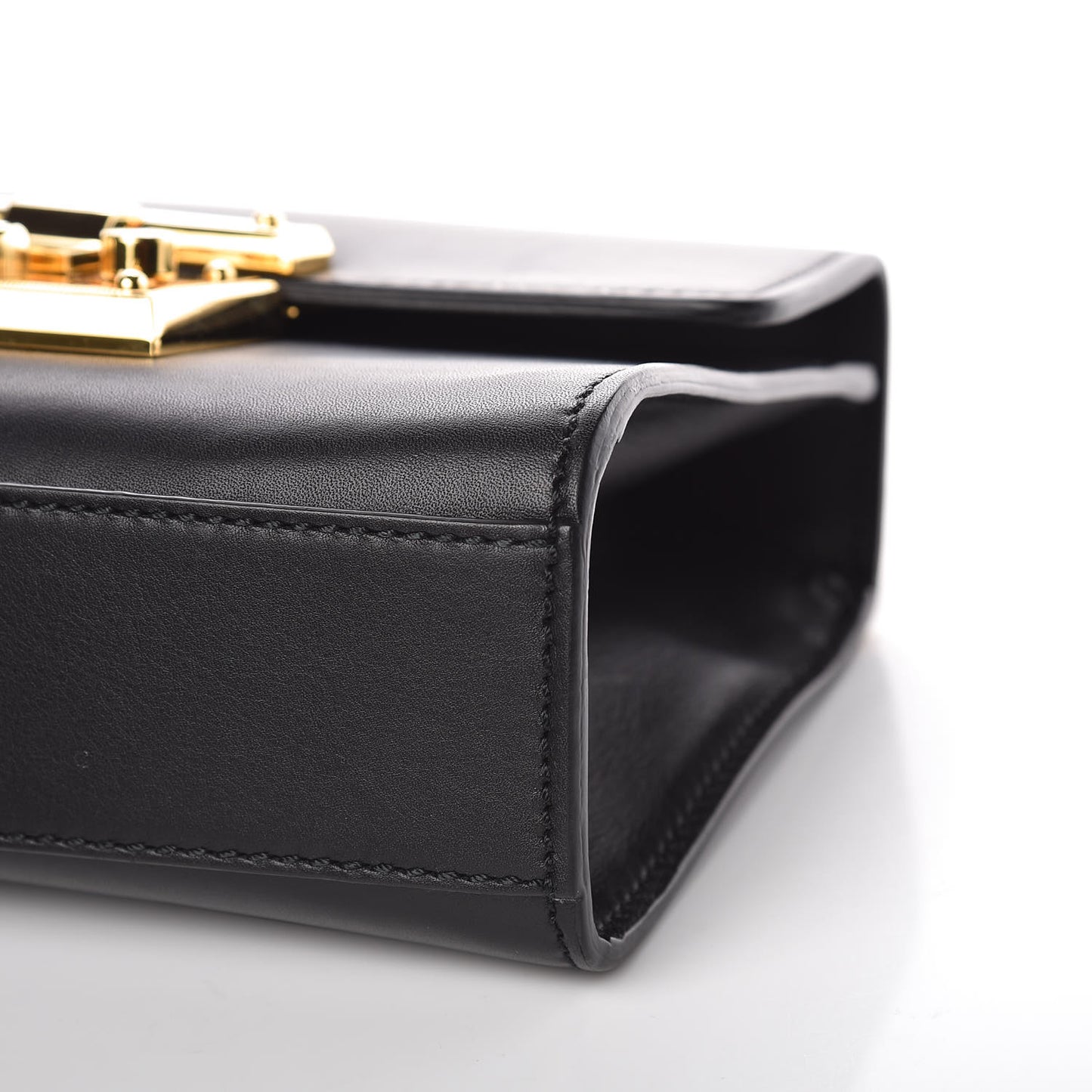 Calfskin Small Padlock Shoulder Bag Black