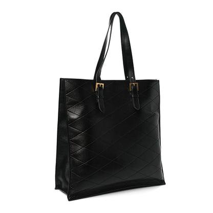 Saint Laurent Lambskin Quilted Sade Puffer Tote Black 3 of 9