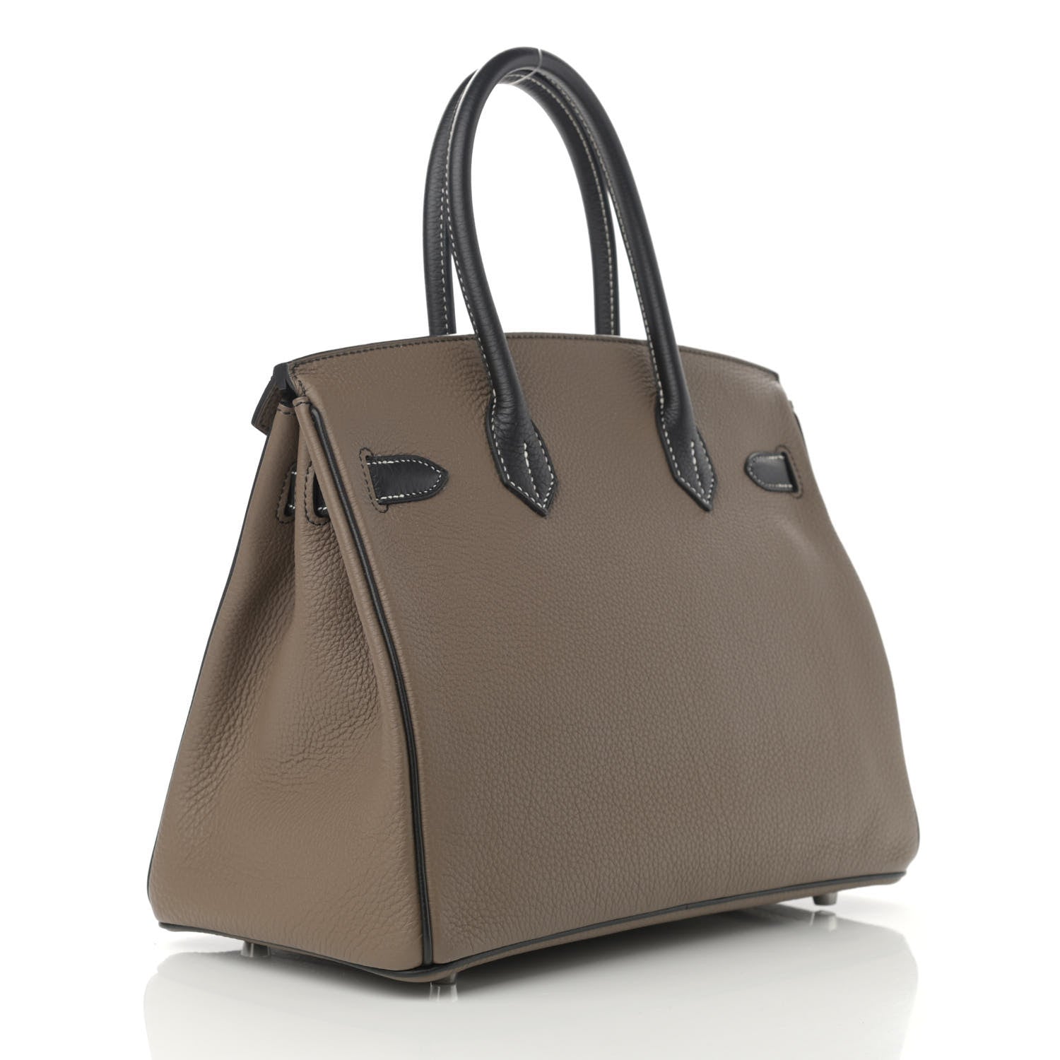 Hermes Togo Horseshoe Birkin 30 Black Etoupe 3 of 11