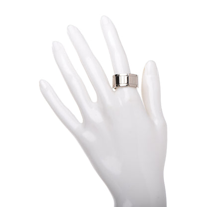 Cartier 18K White Gold 11mm Tank Francaise Ring 58 8.25 3 of 5