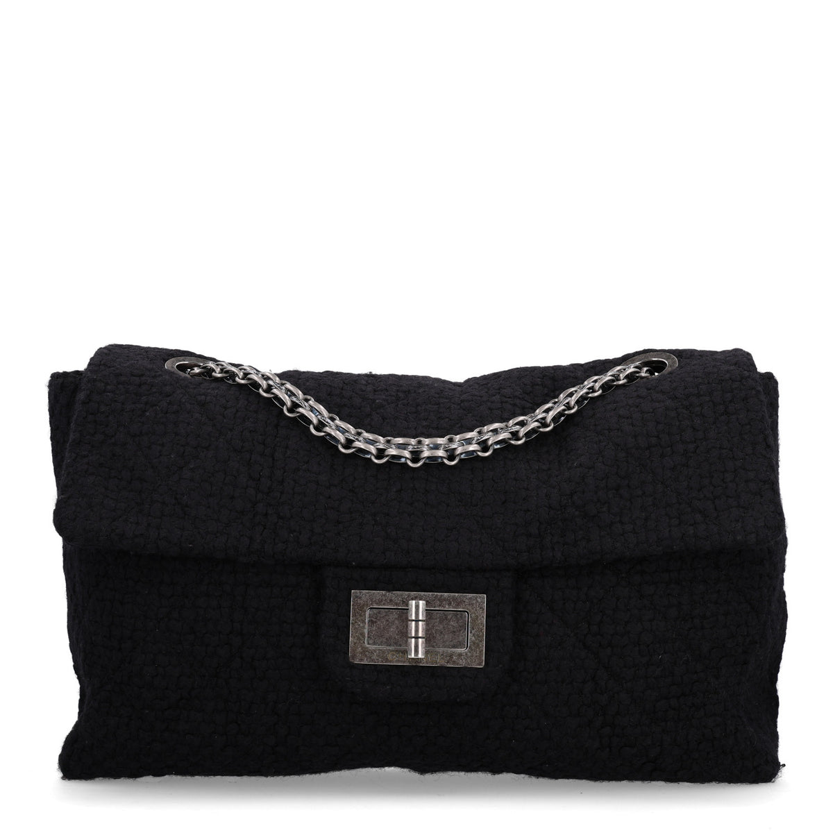 Chanel Wool Quilted XXL Reissue Flap Black 1 of 11
