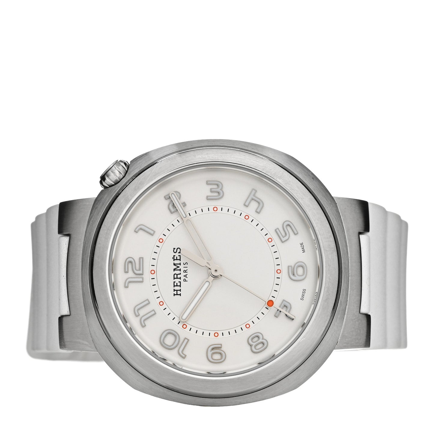 Stainless Steel Rubber 36mm Cut Automatic Watch Blanc