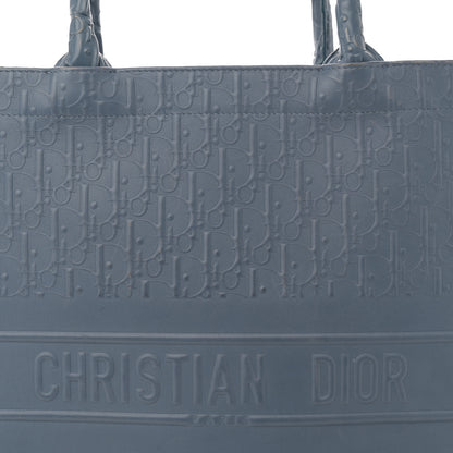 Christian Dior Oblique Calfskin Embossed Book Tote Denim Blue 8 of 14