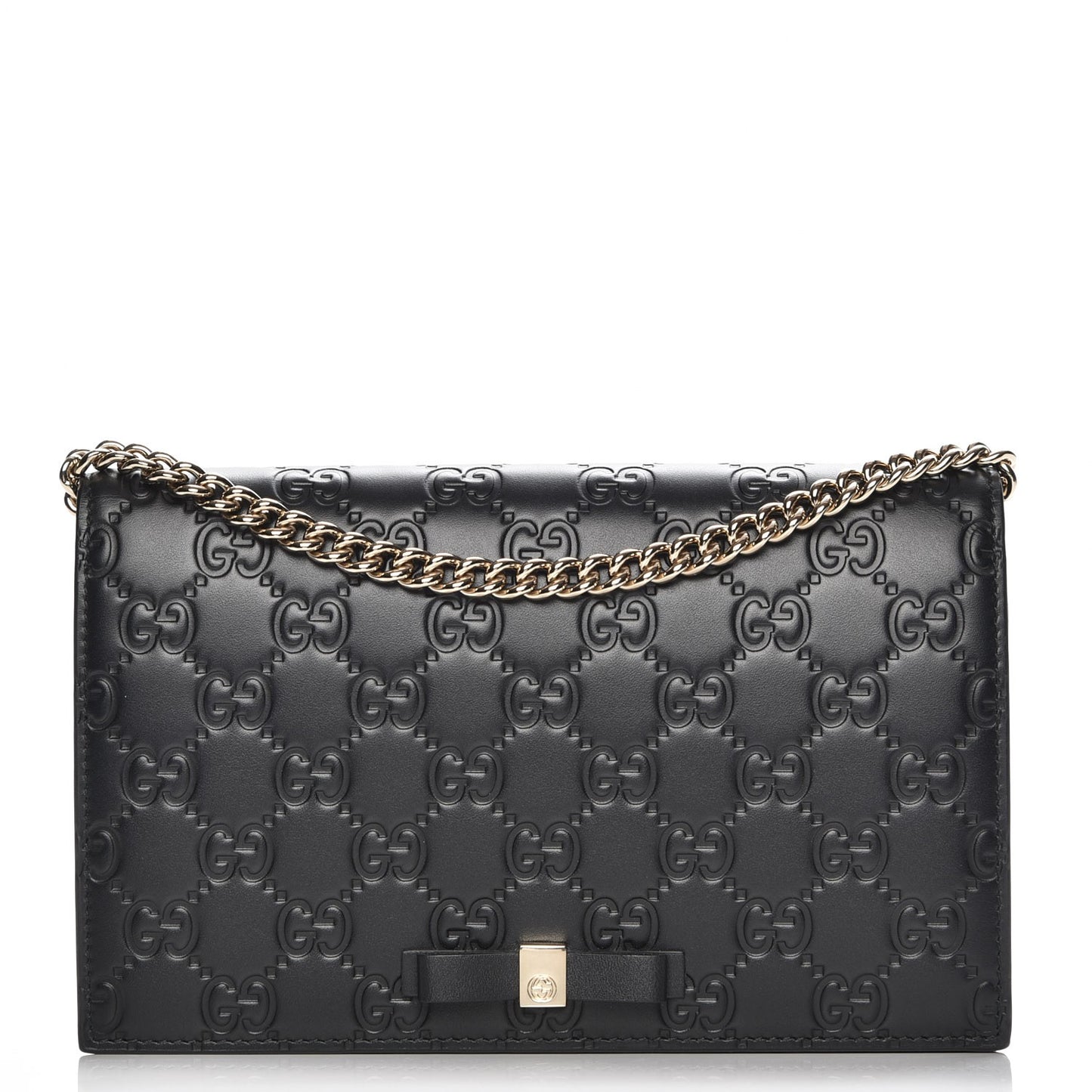 Guccissima Signature Bowy Chain Wallet Black