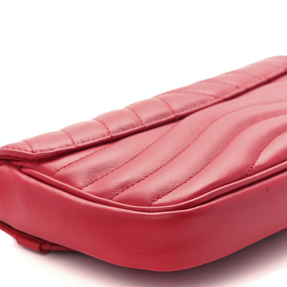 Louis Vuitton Calfskin New Wave Chain Pochette Scarlet 9 of 10