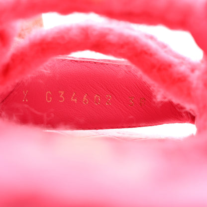 Chanel Cord Lambskin Quilted Logo Sandals 38 Pink 7 of 8