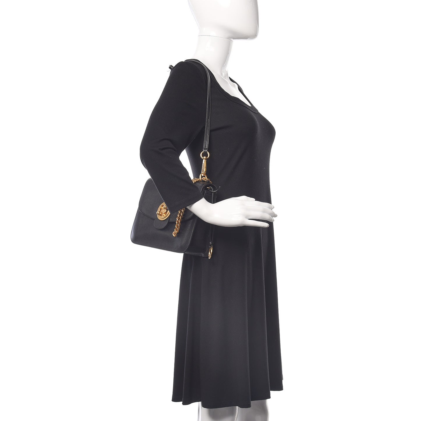 Goatskin Medium Mily Shoulder Bag Black