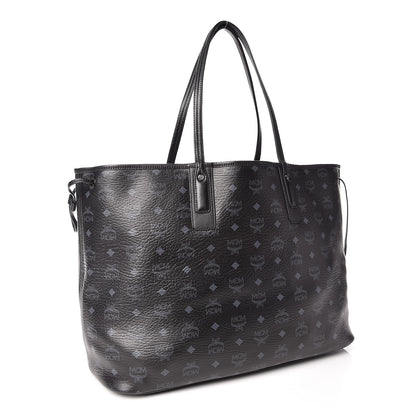 MCM Visetos Large Liz Reversible Shopper Tote Black 4 of 22