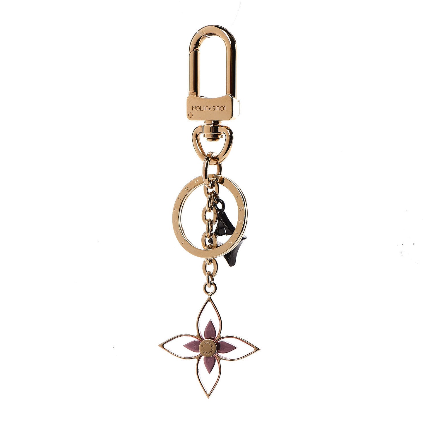 Monogram Blooming Flowers BB Bag Charm Key Holder Dore