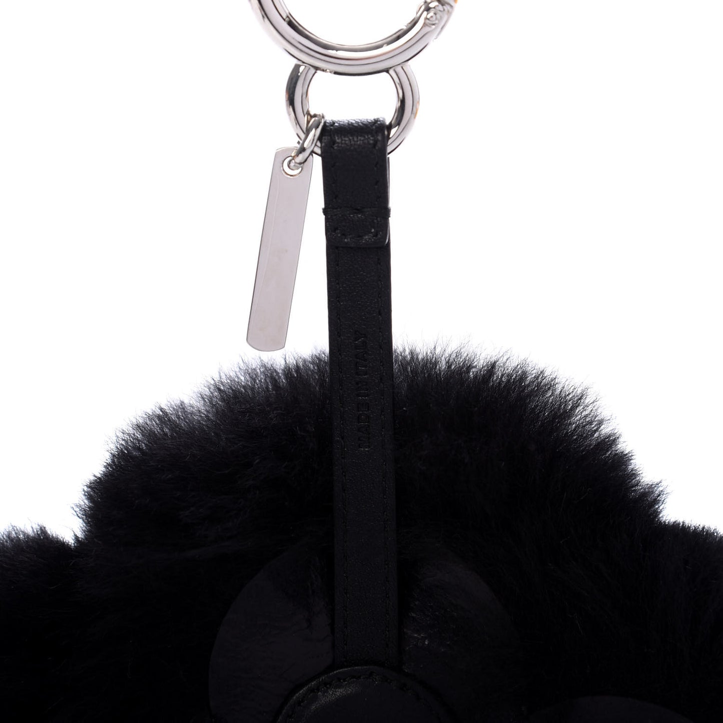 Fox Mink Fur Flowerland Bag Charm Black Blue White