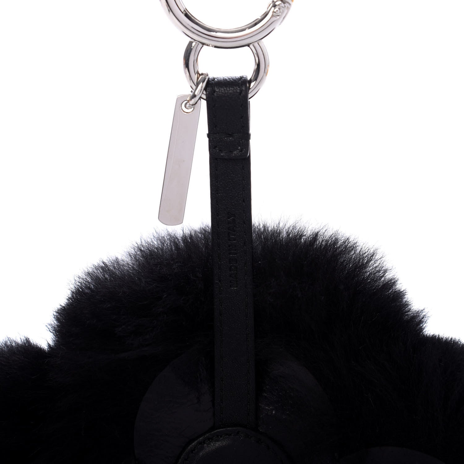 Fendi Fox Mink Fur Flowerland Bag Charm Black Blue White 4 of 5
