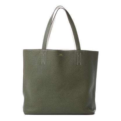 Hermes Taurillon Clemence Double Sens 36 Reversible Tote Canopee White 1 of 13