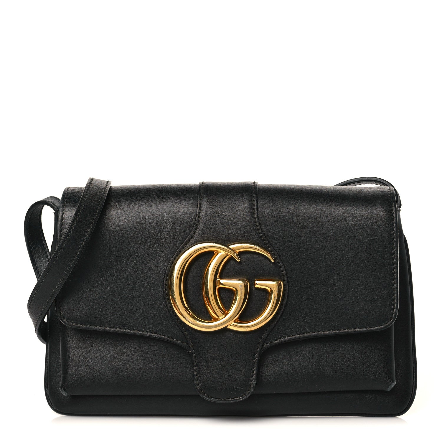 Gucci Vitello Palmellato Lux Small Arli Flap Shoulder Bag Black 1 of 13