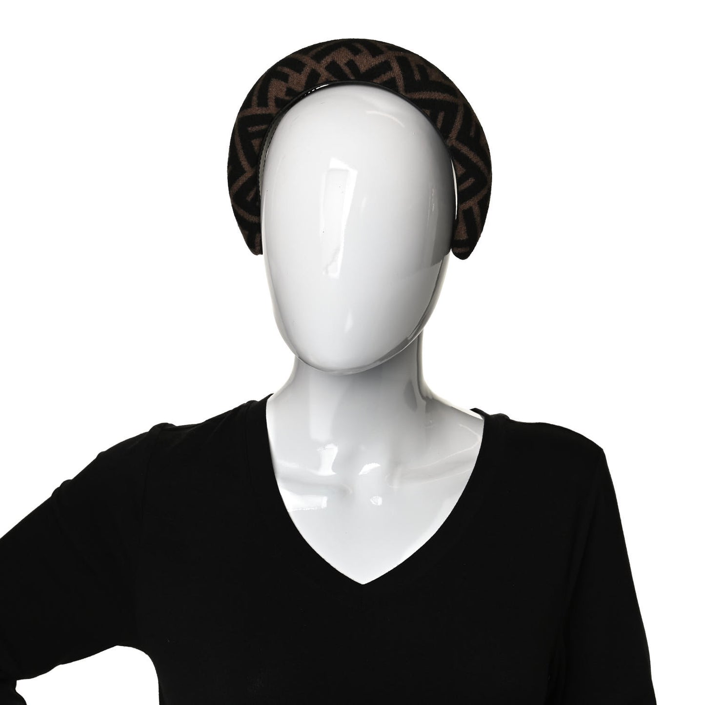 Wool Cashmere FF Logo Headband Tobacco