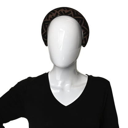 Fendi Wool Cashmere FF Logo Headband Tobacco 2 of 10