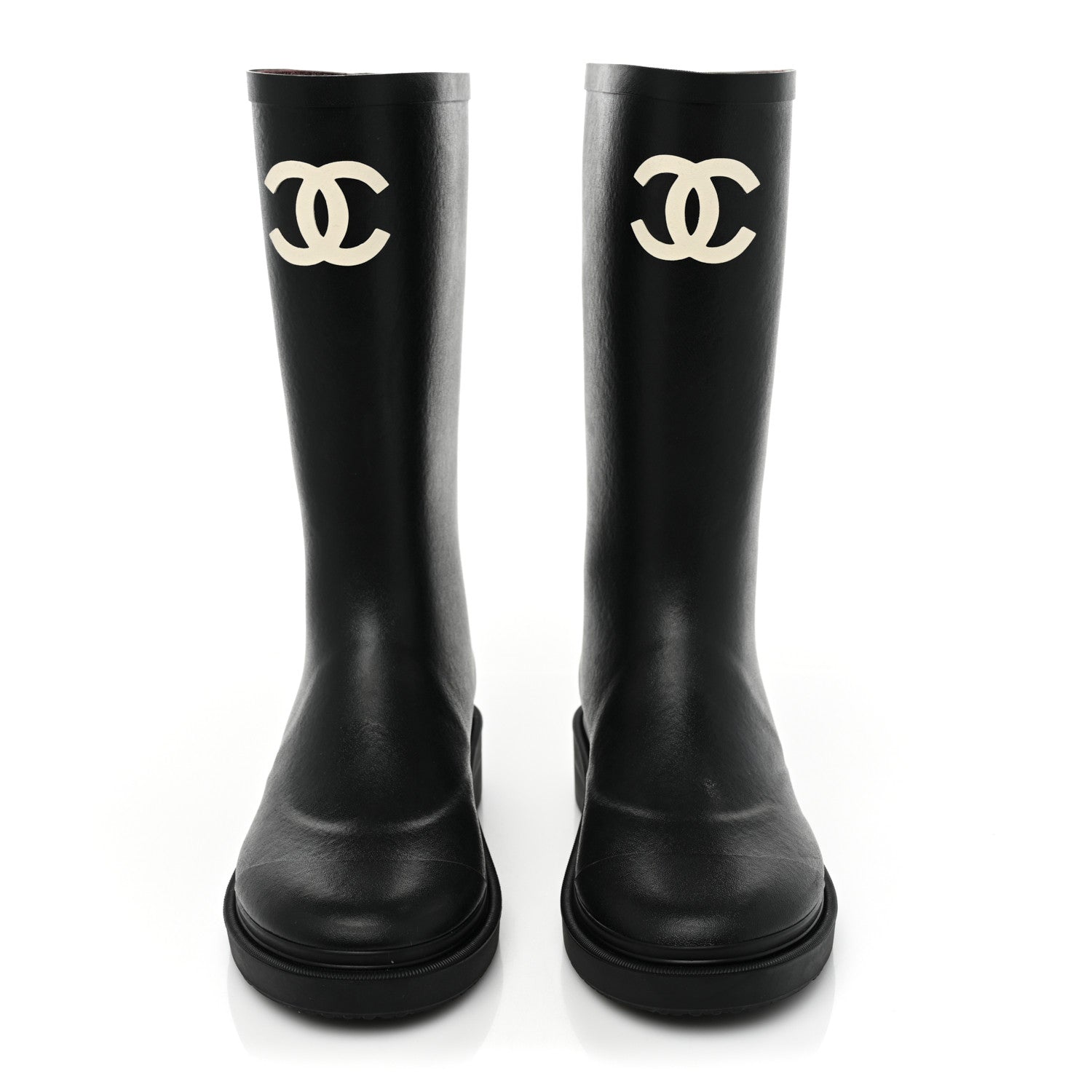 Chanel Caoutchouk CC High Boots 35 Black 2 of 10