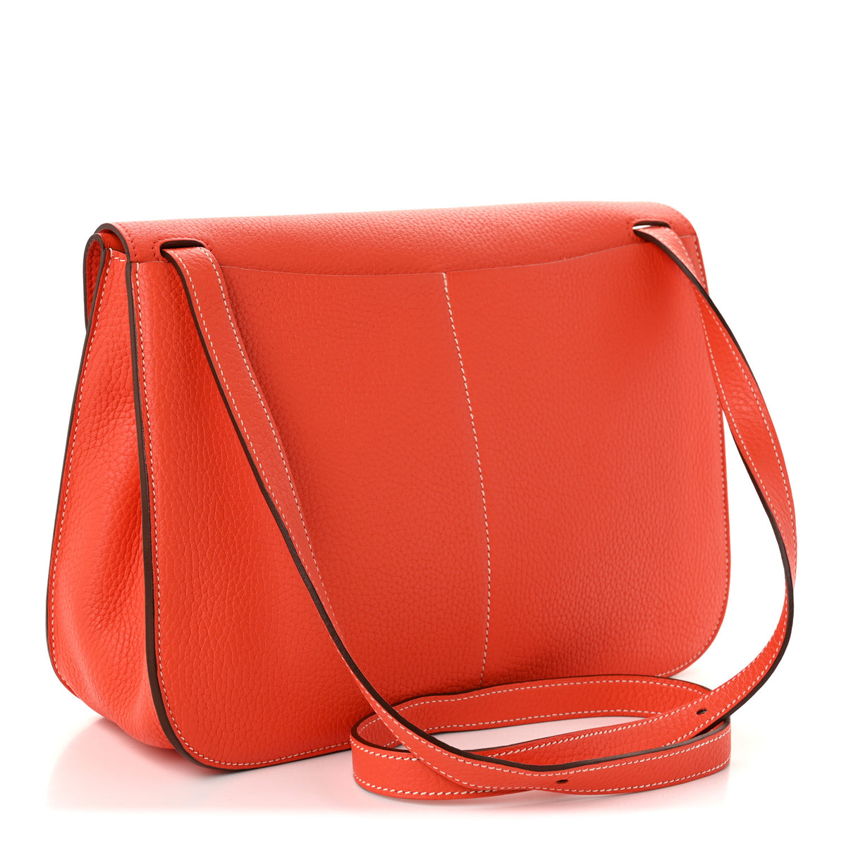 Hermes Taurillon Clemence Halzan 31 GM Orange 3 of 10