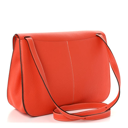Hermes Taurillon Clemence Halzan 31 GM Orange 3 of 10