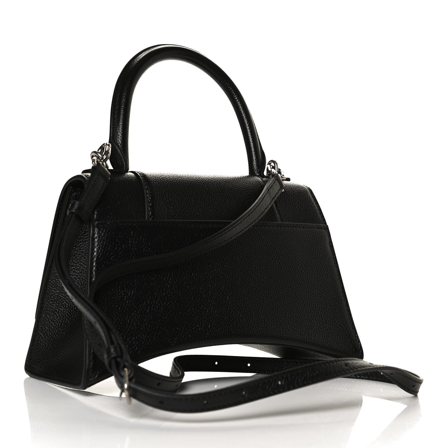 Balenciaga Grained Calfskin Small Hourglass Top Handle Bag Black 3 of 16