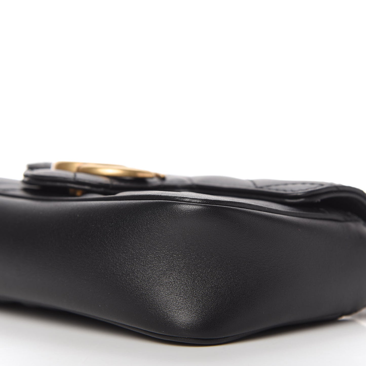 Calfskin Matelasse Super Mini GG Marmont Shoulder Bag Black