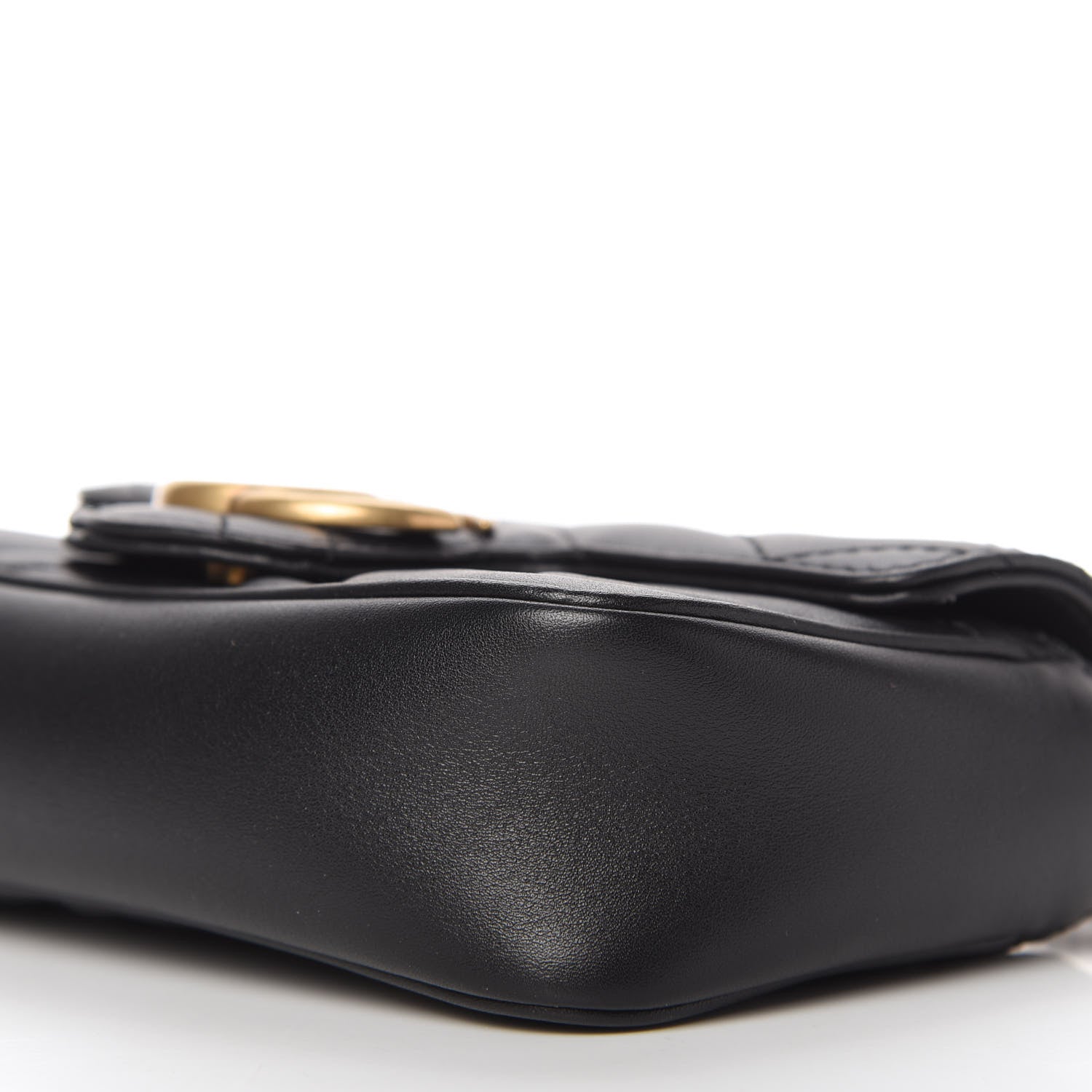 Gucci Calfskin Matelasse Super Mini GG Marmont Shoulder Bag Black 7 of 11