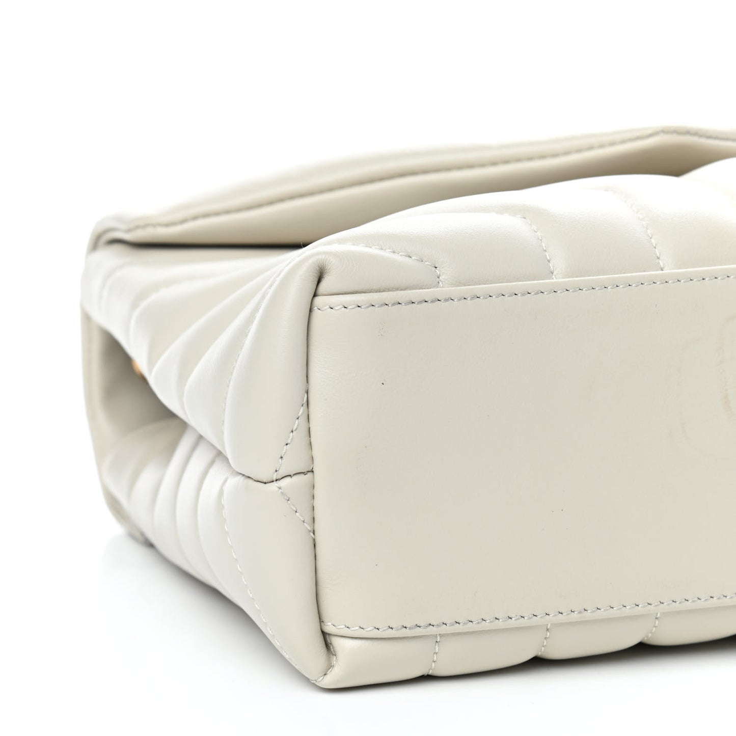 Calfskin Y Quilted Monogram Small Loulou Chain Satchel Ivory