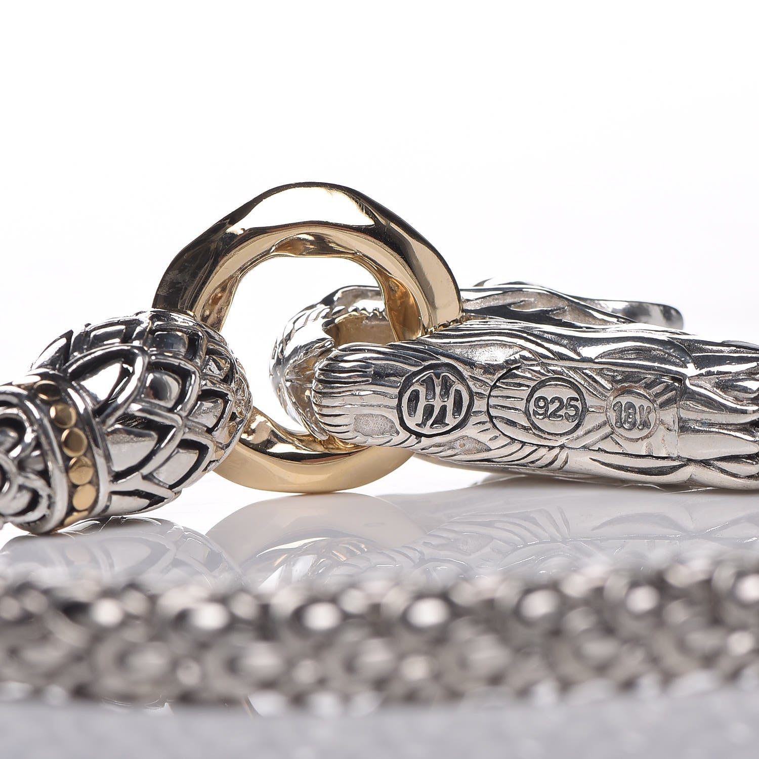 John Hardy Sterling Silver 18K Yellow Gold 6mm Naga Dragon Bracelet 5 of 6