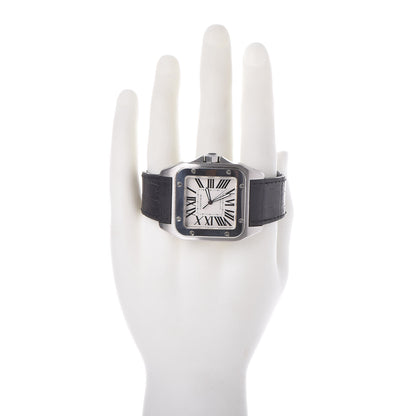 Cartier Stainless Steel Alligator 38mm Santos 100 Automatic Watch 2 of 7