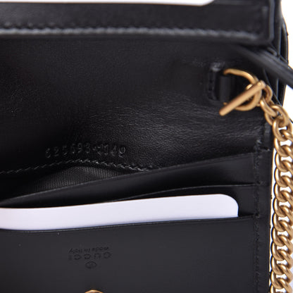 Gucci Calfskin Matelasse GG Marmont Mini Wallet On Chain Black 9 of 11