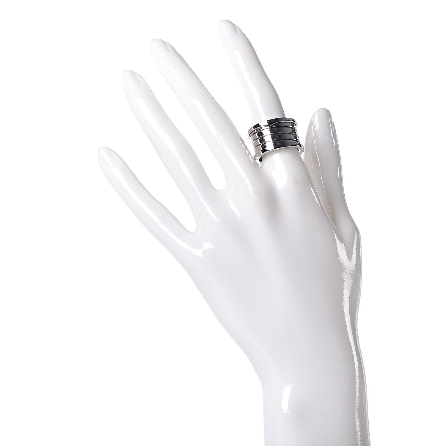 Bulgari 18K White Gold B.Zero1 Five-Band XX Anniversary Ring 54 6.75 2 of 7