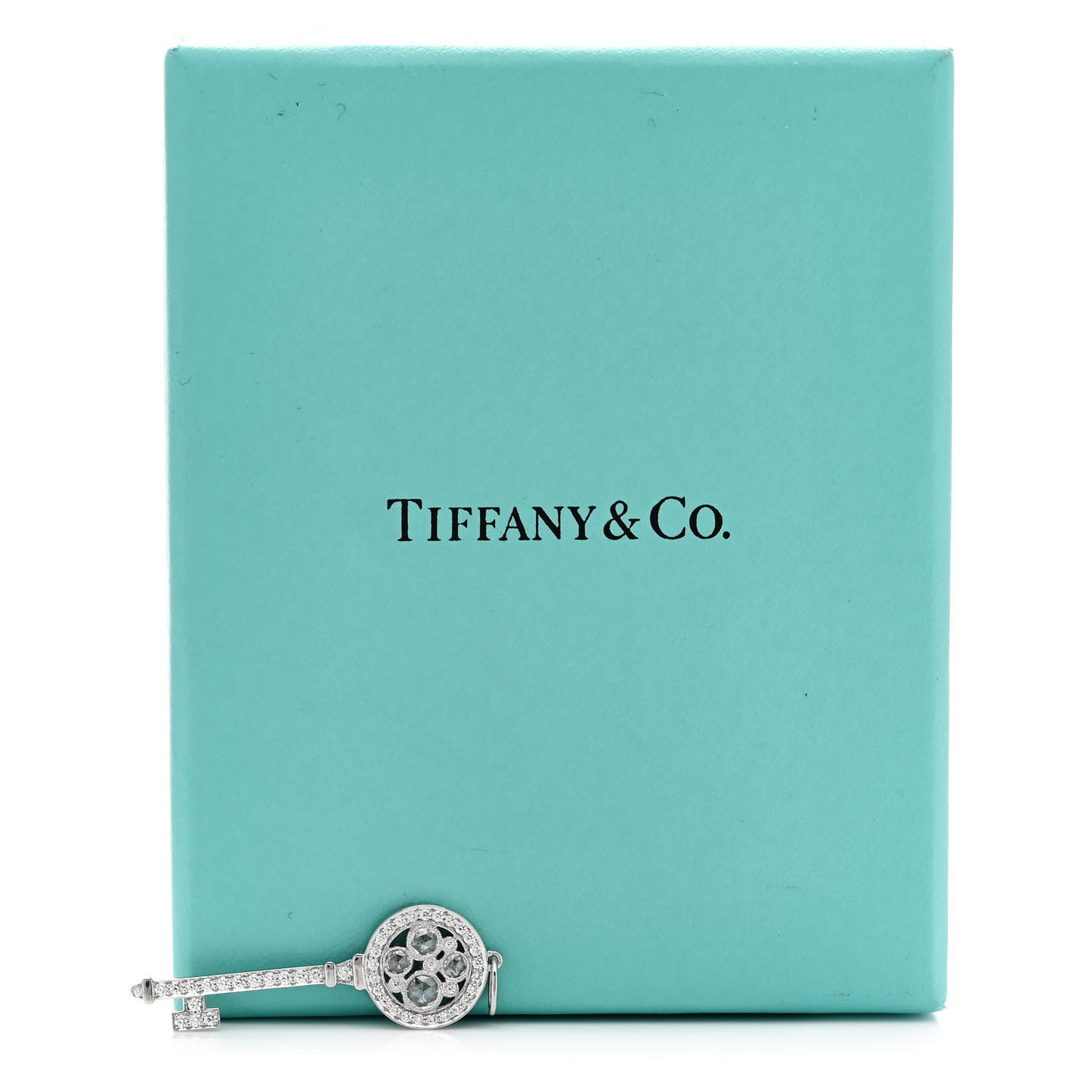 Platinum Diamond Cobblestone Key Pendant