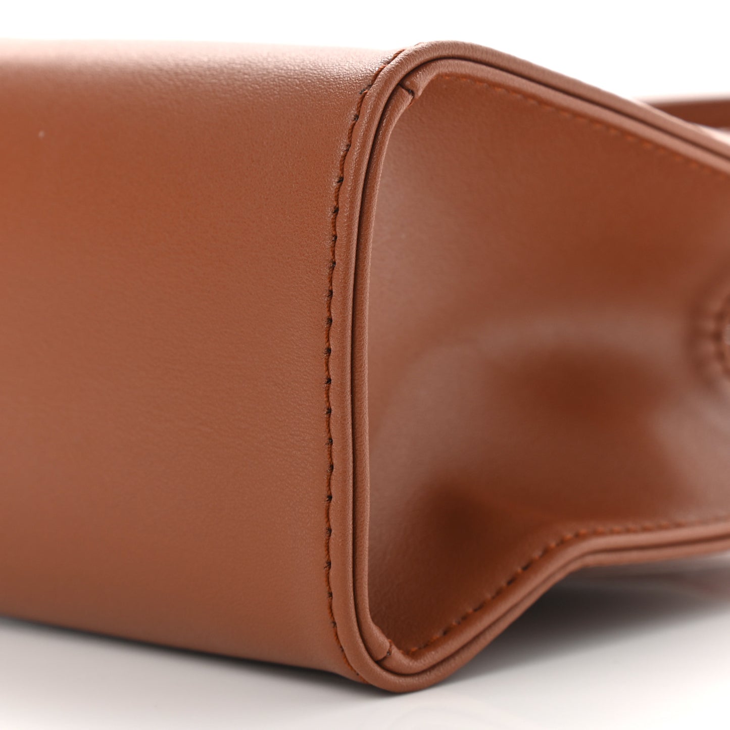 Vegan Leather Small Shopping Bag Tan