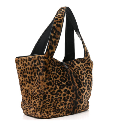 Saint Laurent Pony Hair Nappa Leopard Print Le 5 A 7 Bea Tote Manto Naturale 3 of 10