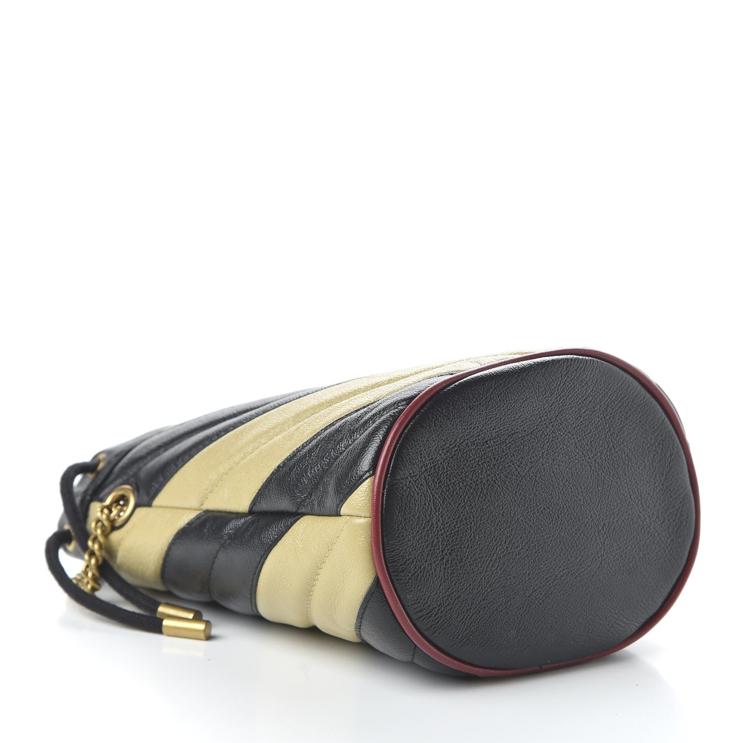 Gucci Azalea Calfskin Matelasse Diagonal Patchwork Mini Torchon GG Marmont 2.0 Bucket Bag Black Beige Romantic Cerise 4 of 9