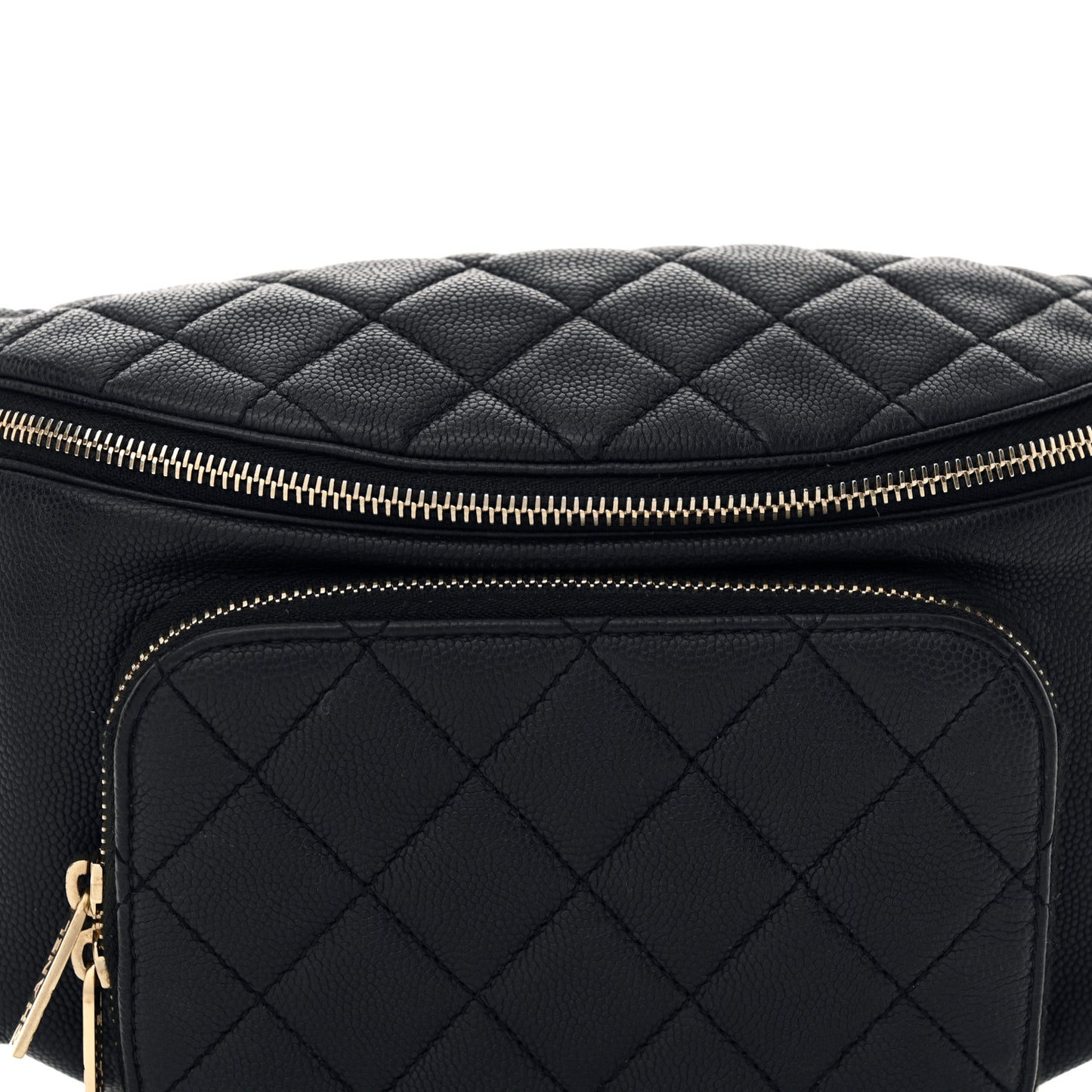 Caviar Quilted Business Affinity Waist Belt Bag Black