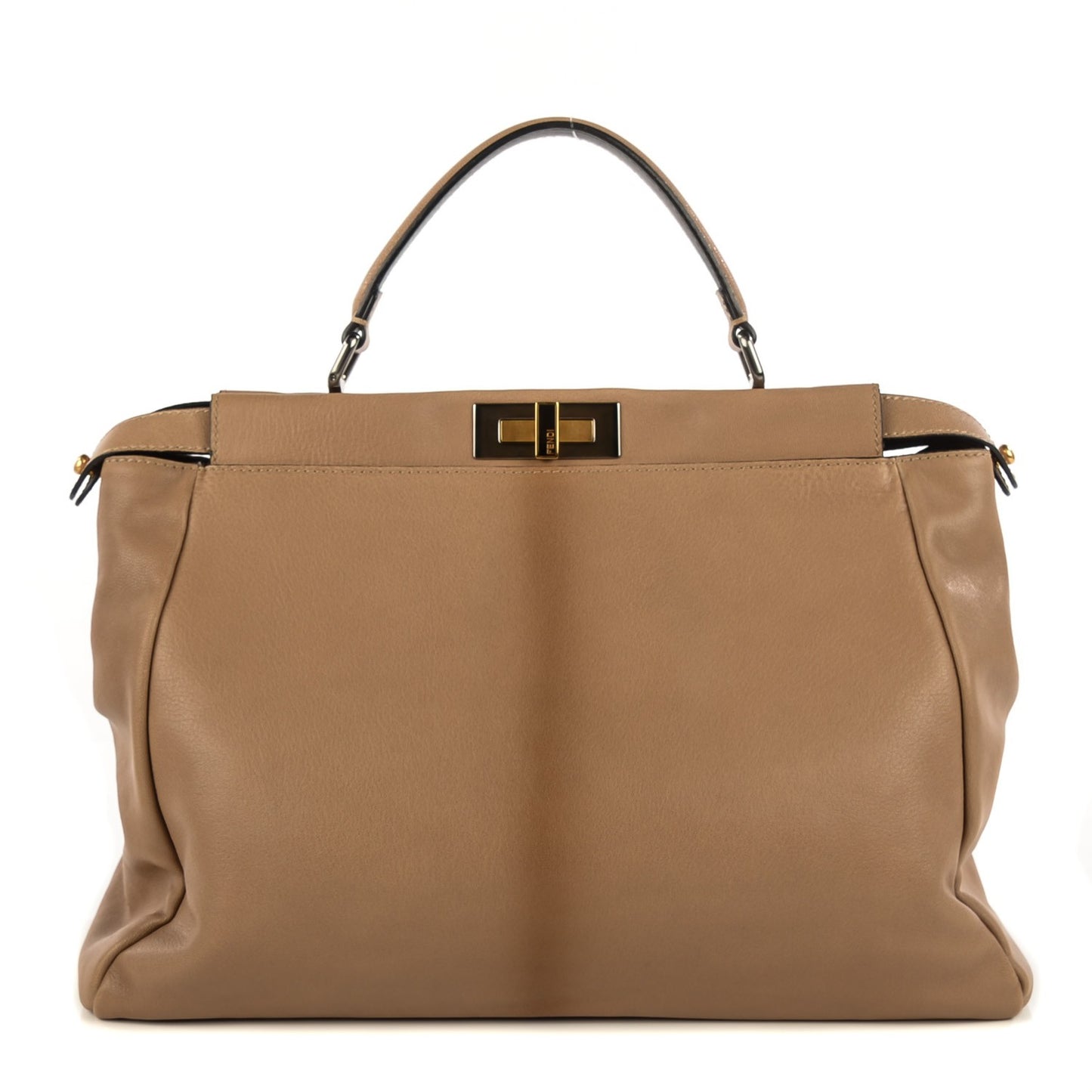 Goatskin Zucca Large Peekaboo Iconic Satchel Brown