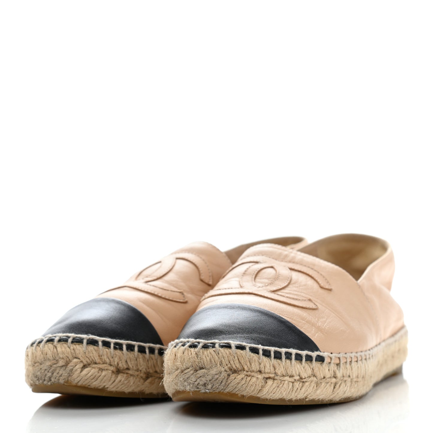 Lambskin CC Espadrilles 39 Beige Black