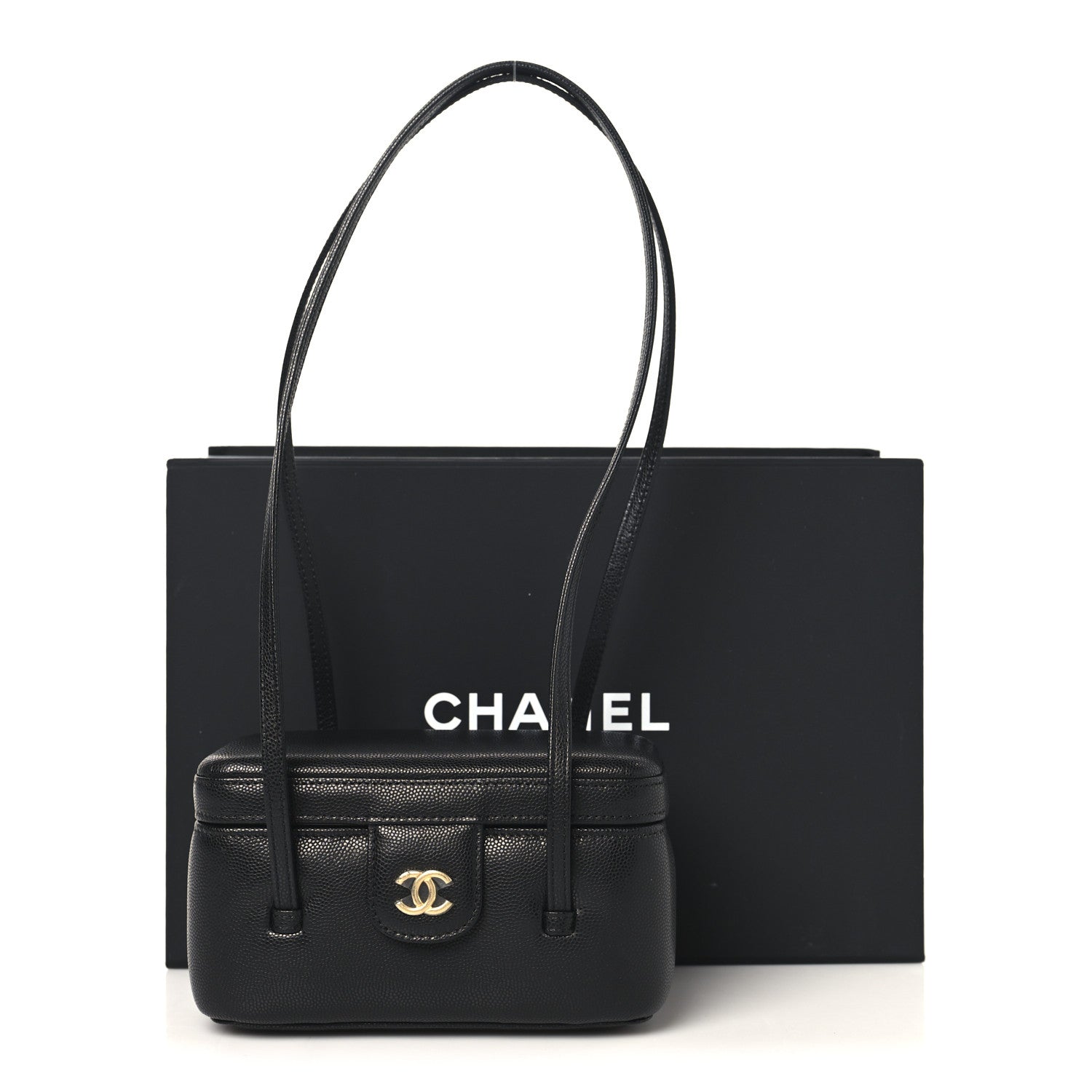 Chanel Shiny Caviar Preppy Coco Long Vanity With Strap Black 11 of 11