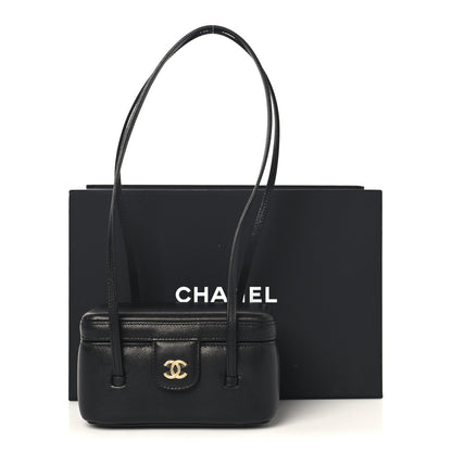 Chanel Shiny Caviar Preppy Coco Long Vanity With Strap Black 11 of 11