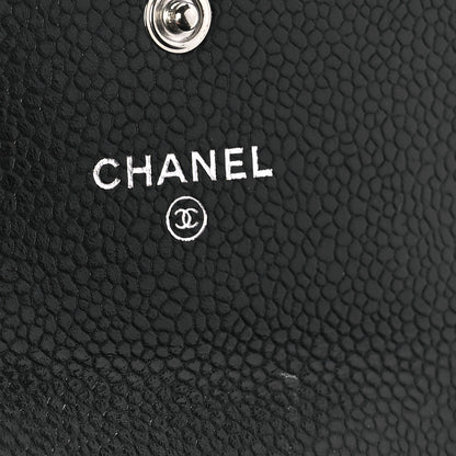 Chanel Caviar Chevron Quilted Boy Card Holder Wallet Black 5 of 11